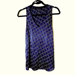 Rag & Bone silk tie tank Racerback 100% silk! Blue tie print!